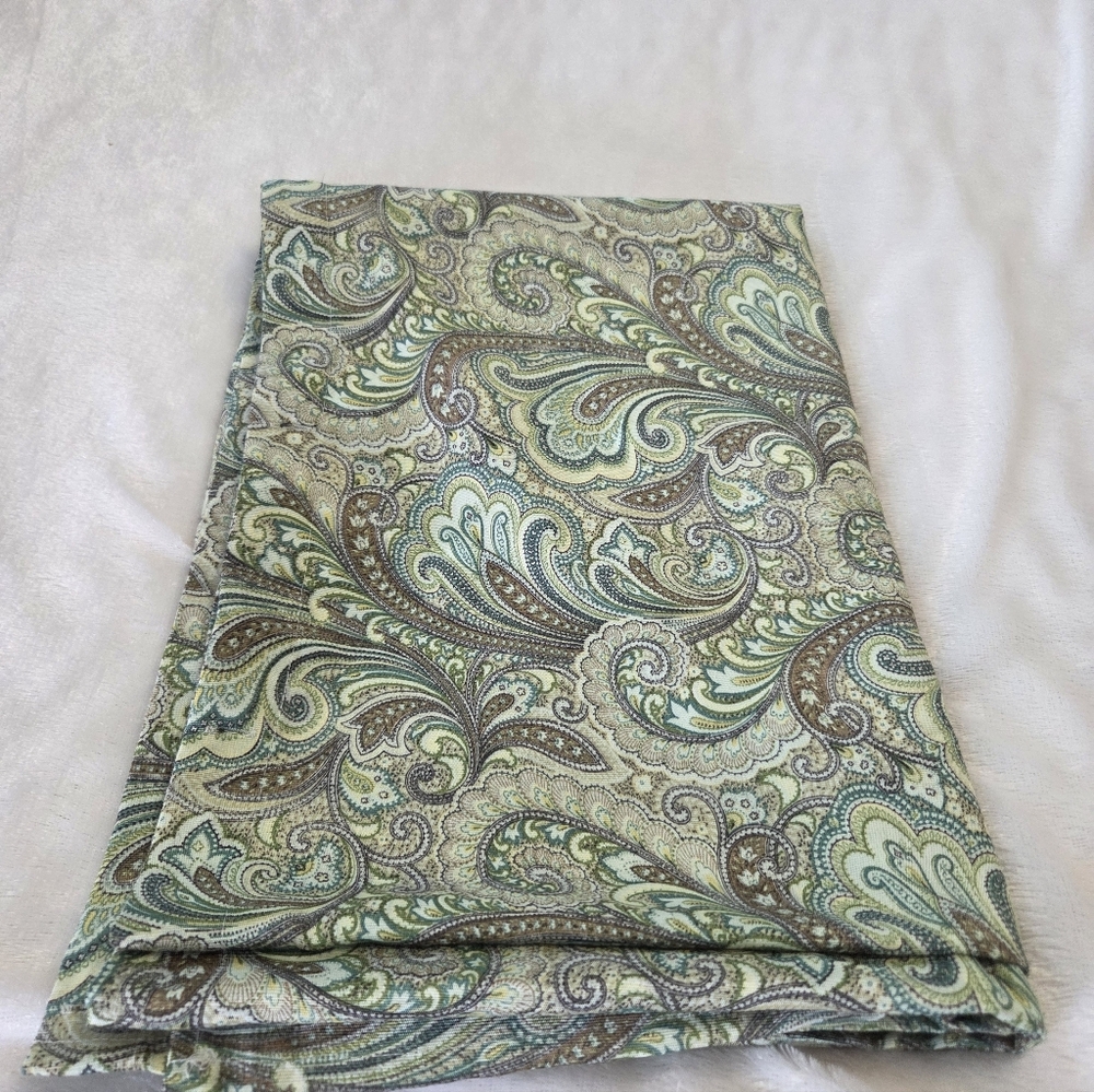 Shower Curtain Green Paisley Patterned